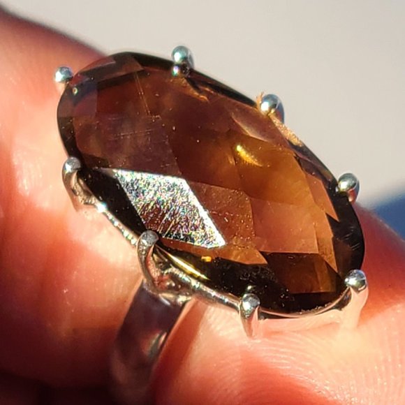 Smoky Quartz ring size 8 - Picture 5 of 10